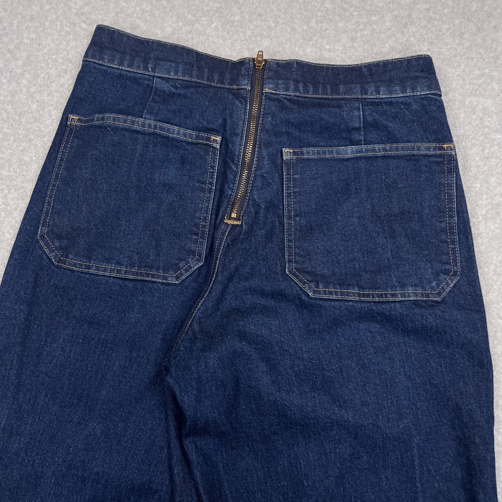 J.Crew Sailor Button Wide Leg Trouser Jeans Womens 27P (30x29) Dark Blue Denim - Picture 12 of 13